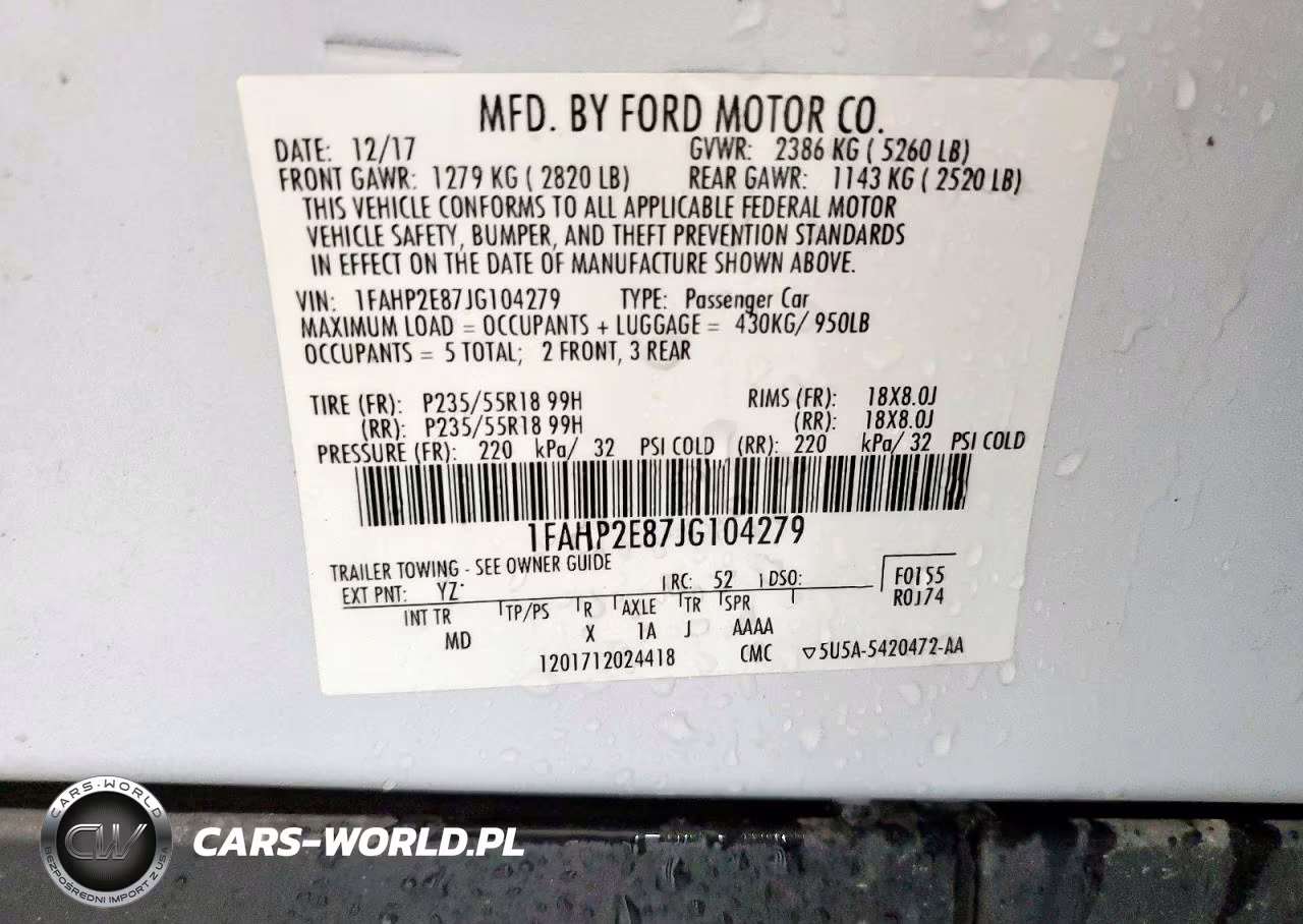 2018 Ford Taurus Sel VIN:1FAHP2E87JG104279 - 13