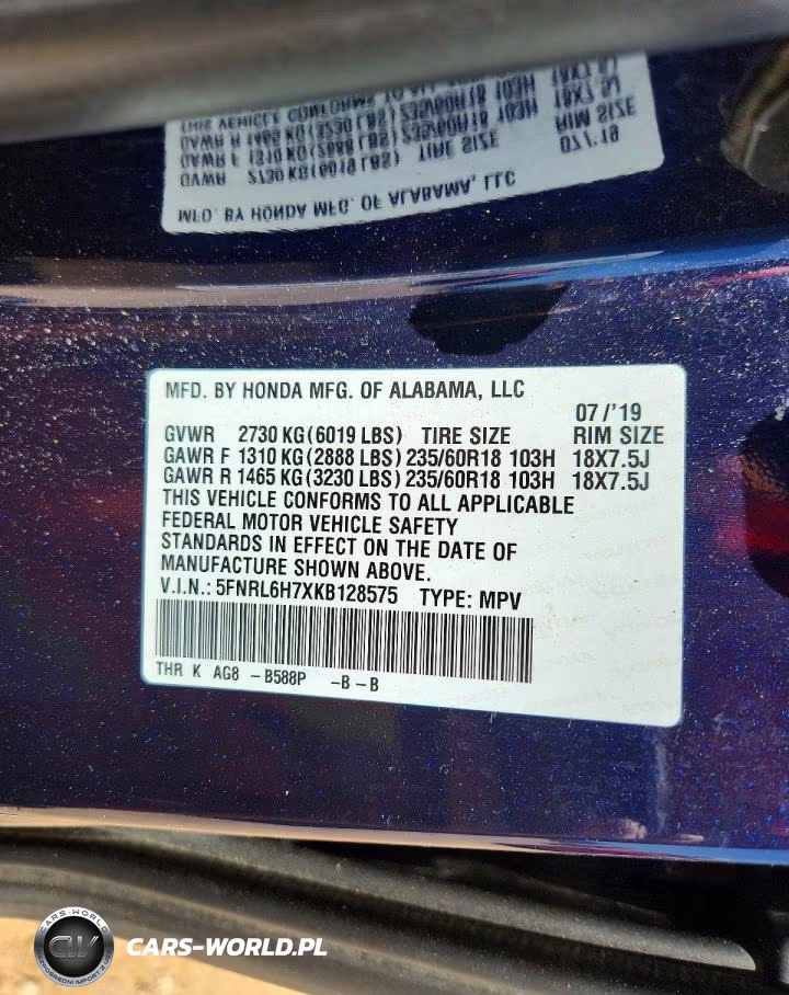 2019 Honda Odyssey Exl VIN:5FNRL6H7XKB128575 - 13