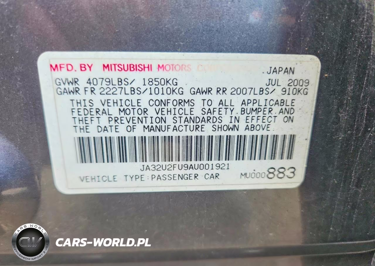 2010 Mitsubishi Lancer Es-Es Sport VIN:JA32U2FU9AU001921 - 12