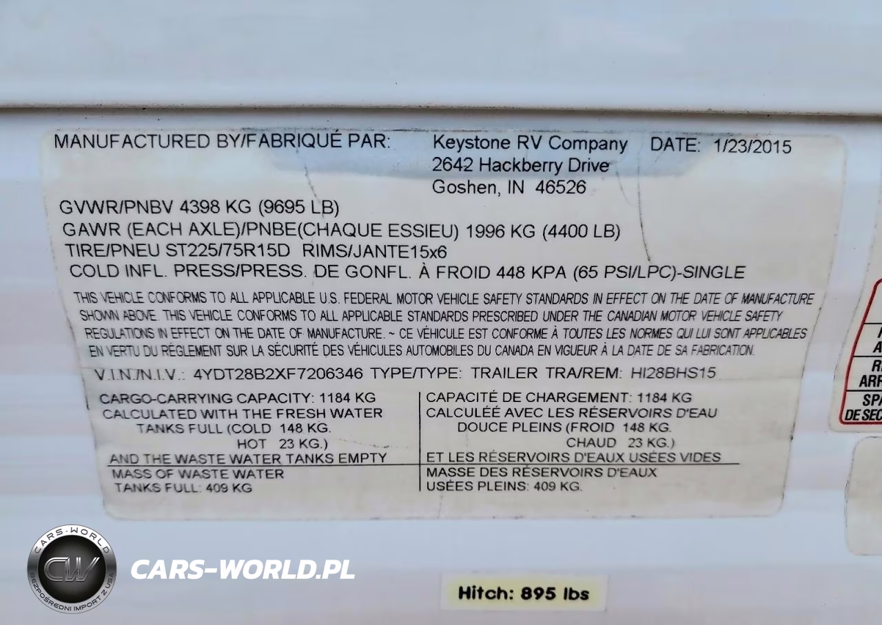2015 Keystone Keystone VIN:4YDT28B2XF7206346 - 10