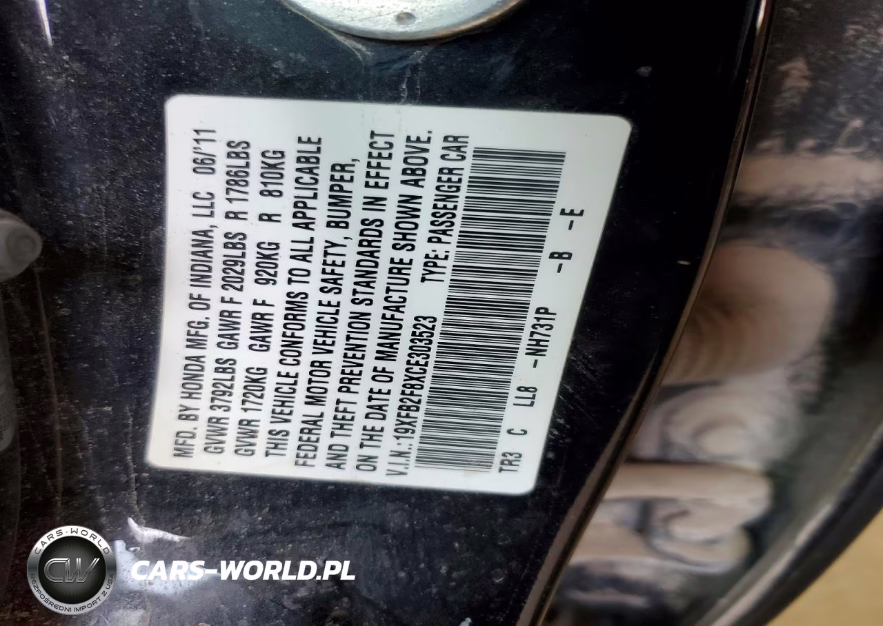 2012 Honda Civic Ex VIN:19XFB2F8XCE303523 - 13