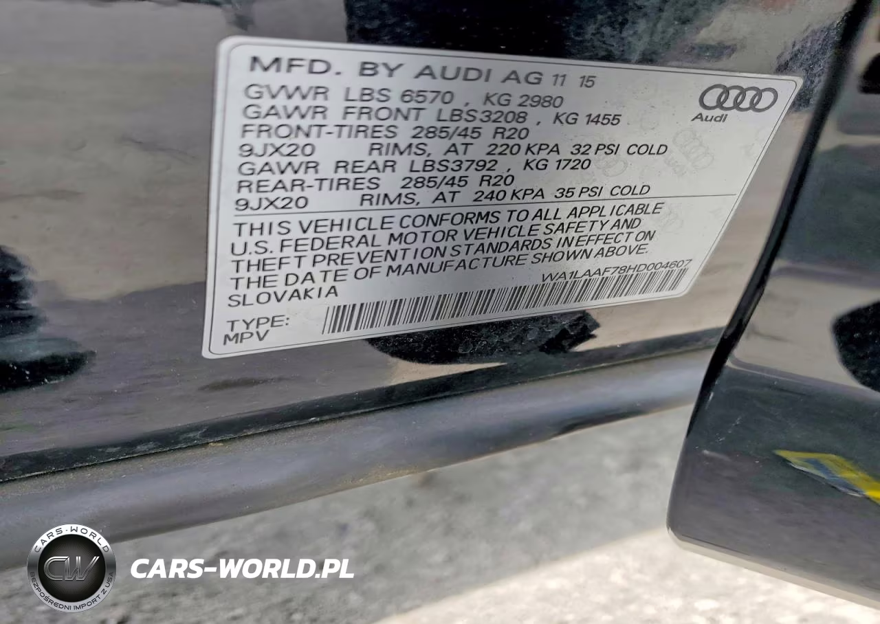 2017 Audi Q7 Premium Plus VIN:WA1LAAF78HD004607 - 13