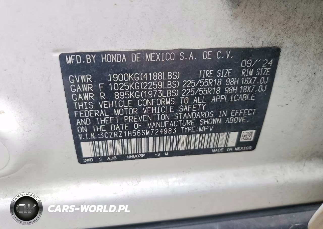 2025 Honda Hr-V Sport VIN:3CZRZ1H56SM724983 - 13