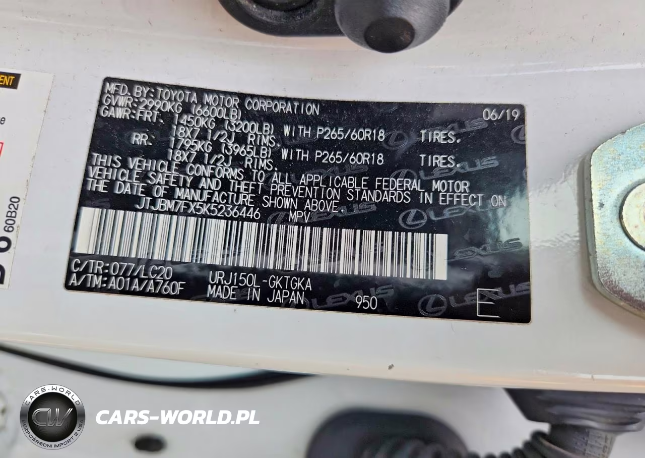 2019 Lexus Gx 460 VIN:JTJBM7FX5K5236446 - 13