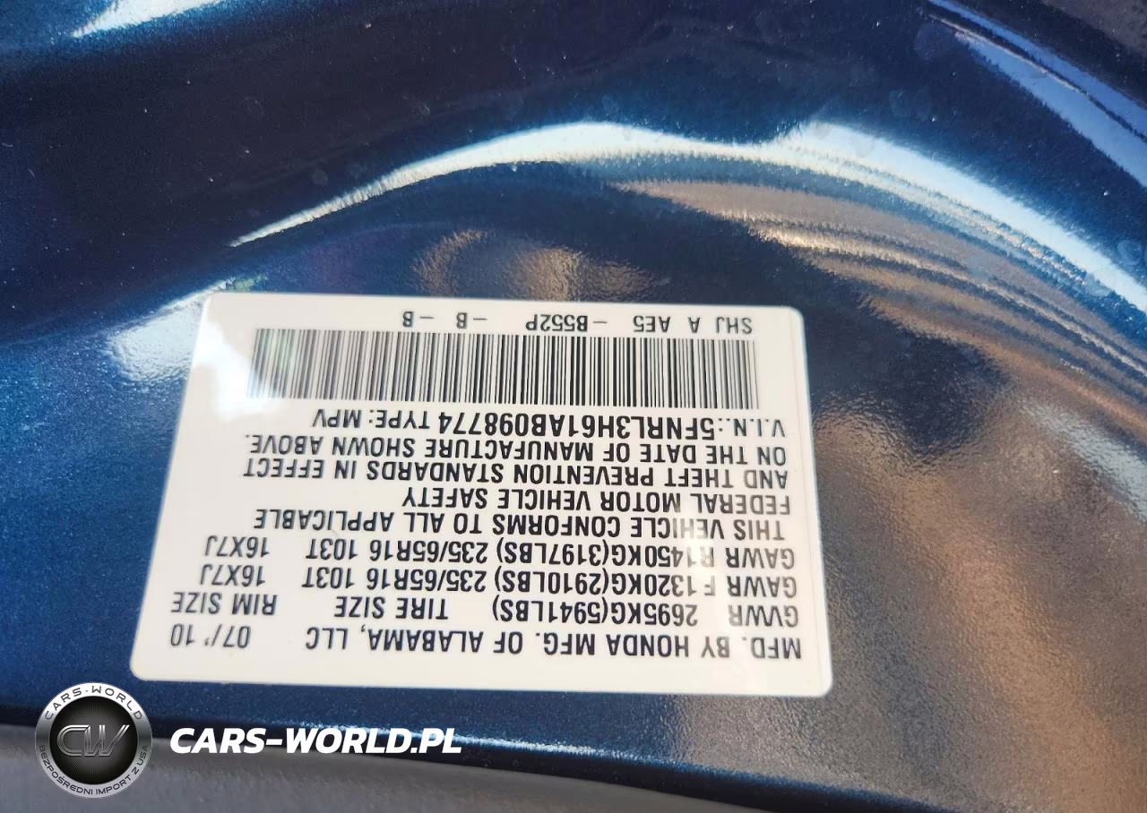 2010 Honda Odyssey Exl VIN:5FNRL3H61AB098774 - 14