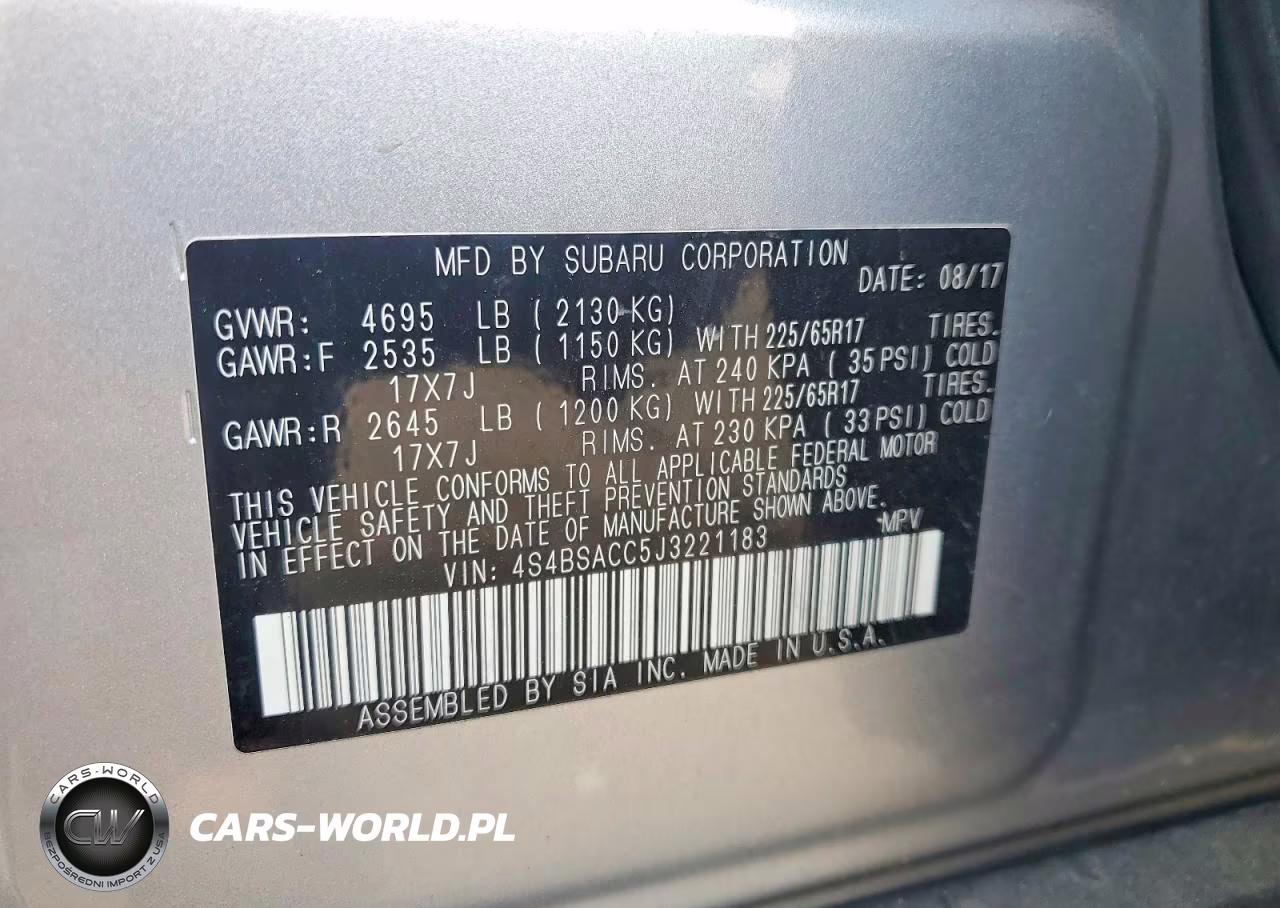2018 Subaru Outback 2.5I Premium VIN:4S4BSACC5J3221183 - 13