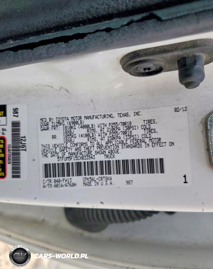 2012 Toyota Tundra Double Cab Sr5 VIN:5TFUM5F15CX033543 - 12
