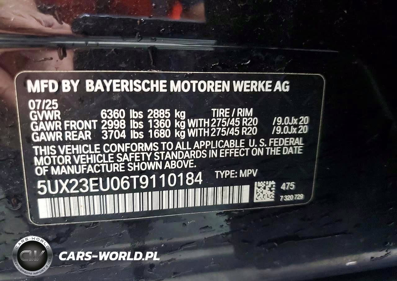 2026 BMW X5 xDrive40I VIN:5UX23EU06T9110184 - 10