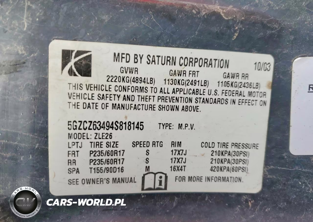 2004 Saturn Vue VIN:5GZCZ63494S818145 - 13