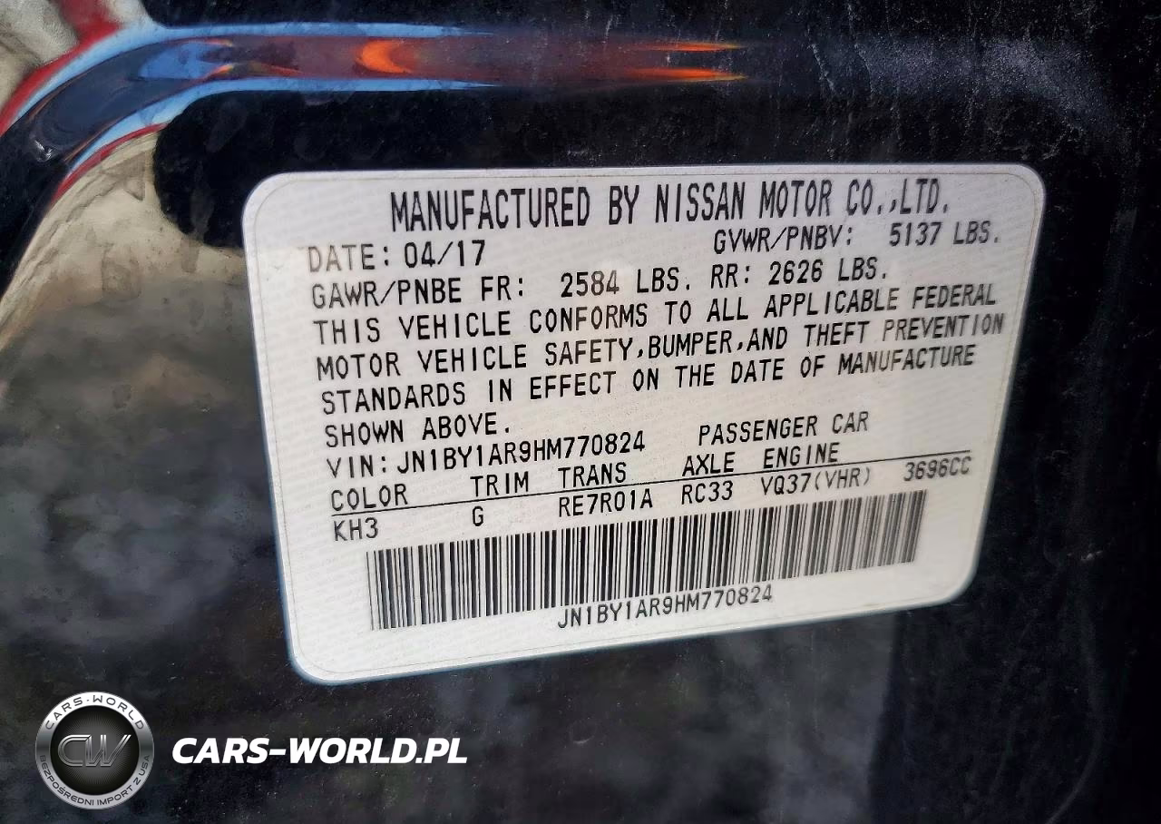 2017 Infiniti Q70 3.7 VIN:JN1BY1AR9HM770824 - 12