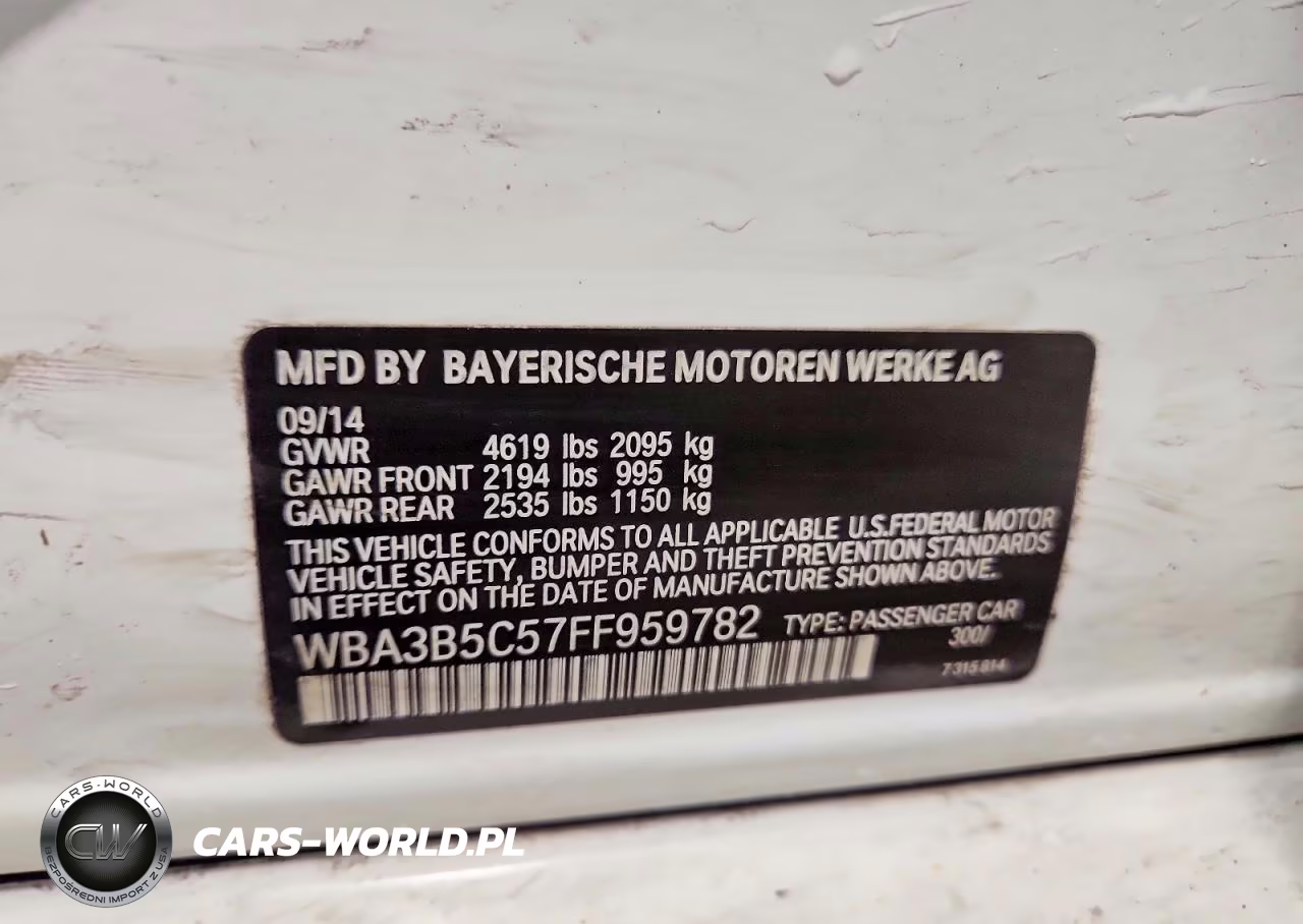 2015 BMW 328 Xi Sulev VIN:WBA3B5C57FF959782 - 12
