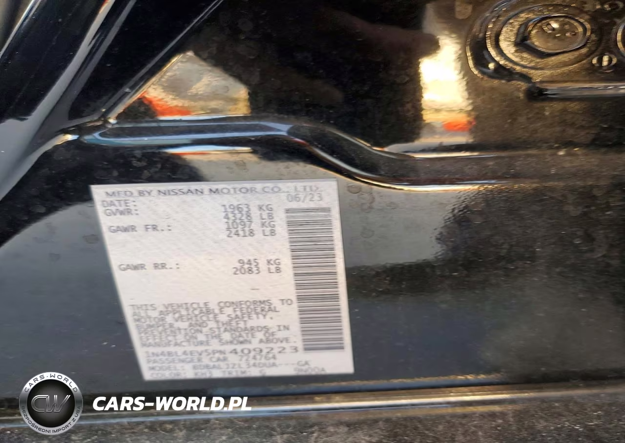 2023 Nissan Altima Sl VIN:1N4BL4EV5PN409223 - 12