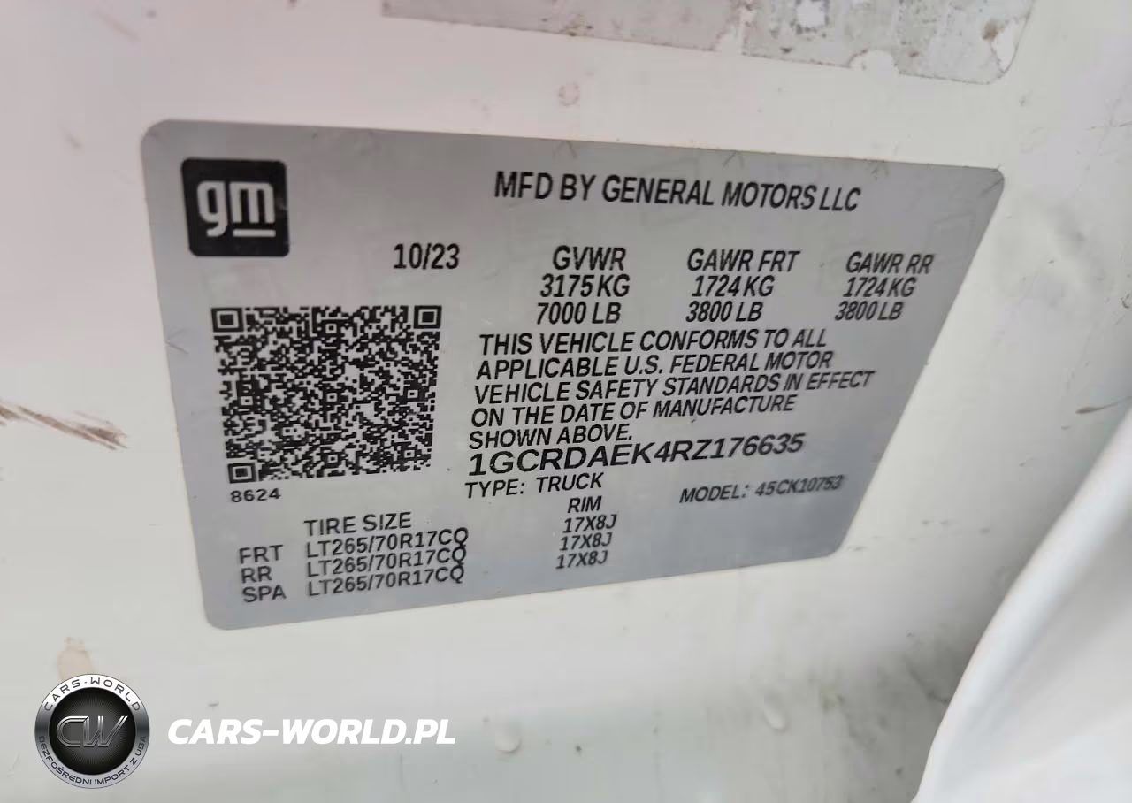 2024 Chevrolet Silverado K1500 VIN:1GCRDAEK4RZ176635 - 12