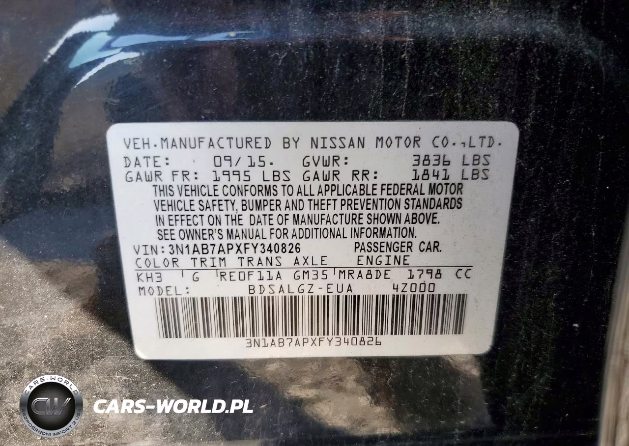 2015 Nissan Sentra Sl VIN:3N1AB7APXFY340826 - 12