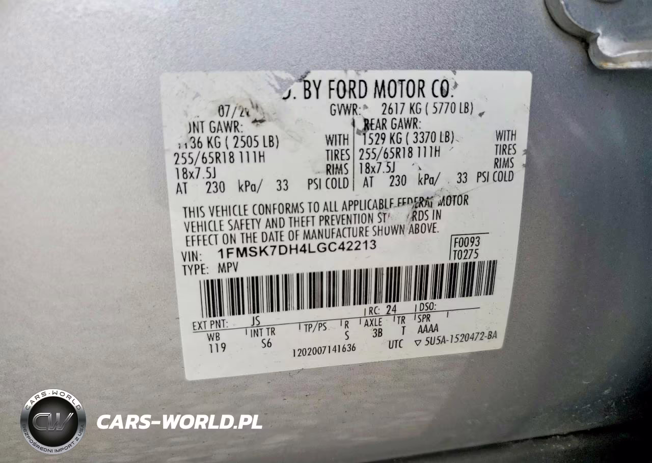 2020 Ford Explorer Xlt VIN:1FMSK7DH4LGC42213 - 12