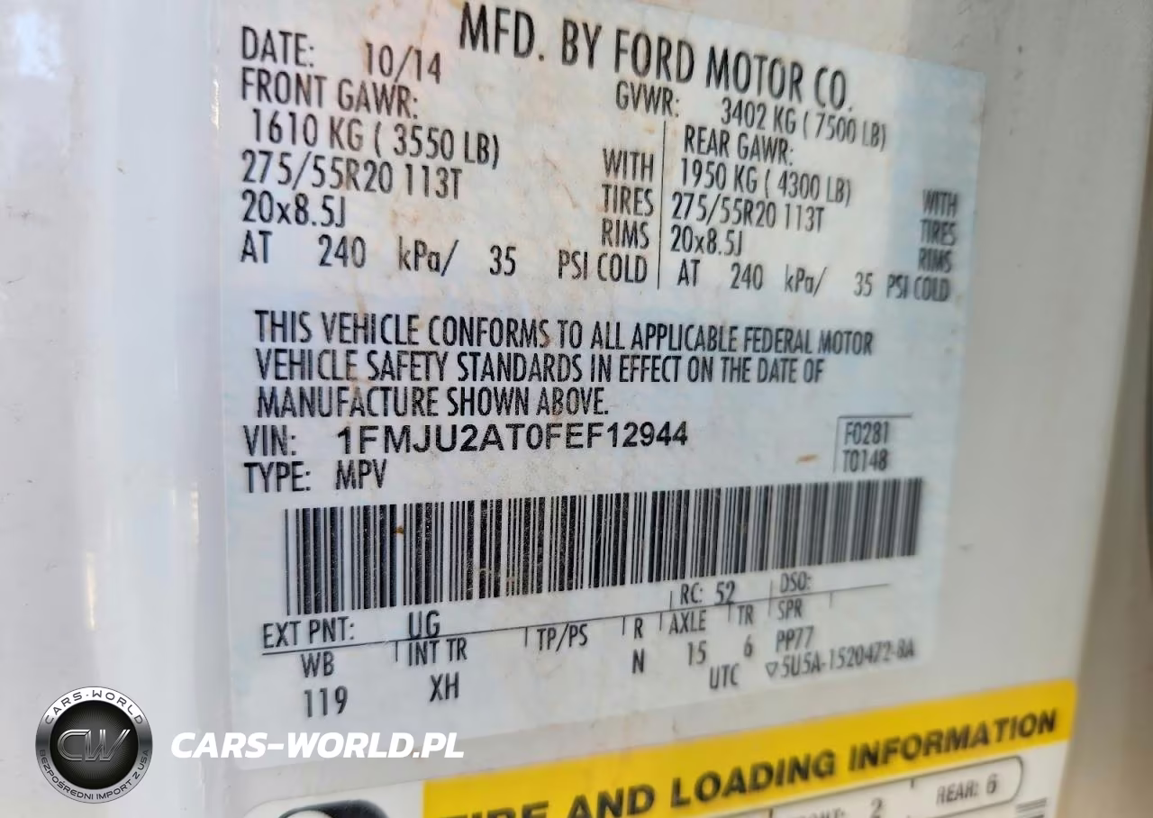2015 Ford Expedition Limited VIN:1FMJU2AT0FEF12944 - 14