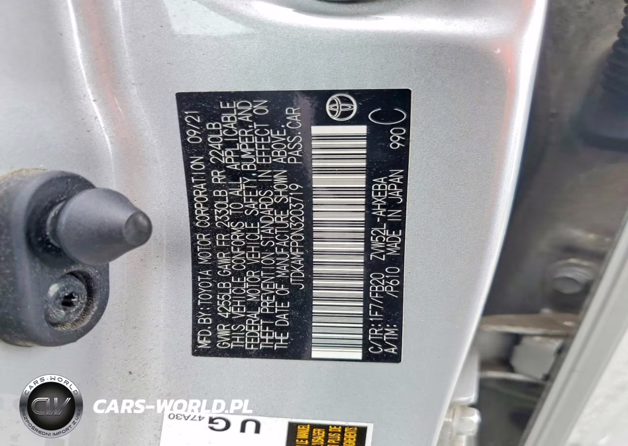 2022 Toyota Prius Prime Le VIN:JTDKAMFP0N3203719 - 12