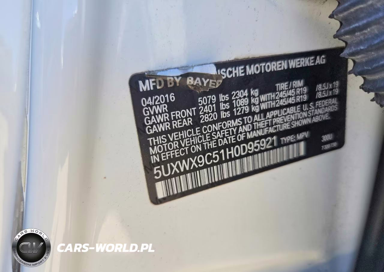 2017 BMW X3 xDrive28I VIN:5UXWX9C51H0D95921 - 13