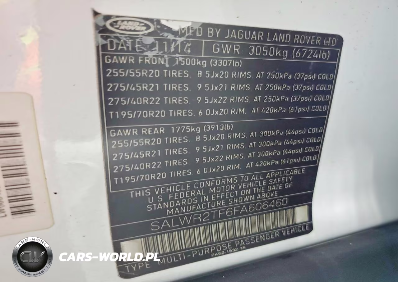 2015 Land Rover Range Rover Sport Sc VIN:SALWR2TF6FA606460 - 13