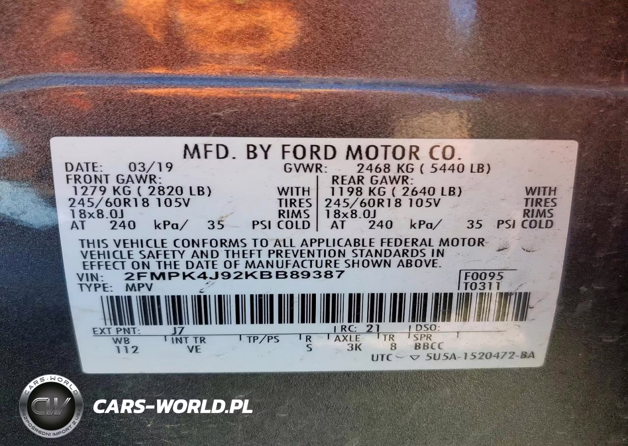 2019 Ford Edge Sel VIN:2FMPK4J92KBB89387 - 13