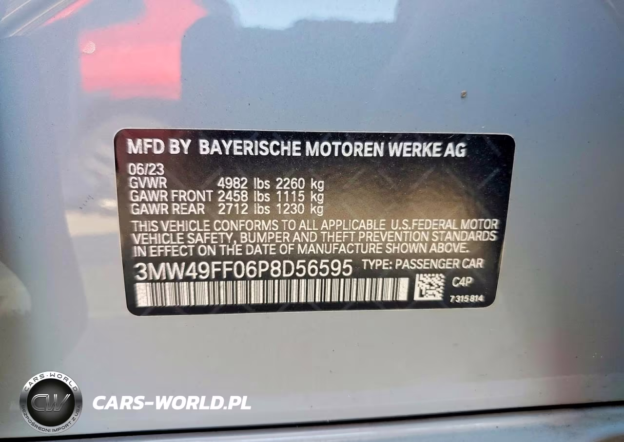 2023 BMW M340Xi VIN:3MW49FF06P8D56595 - 13