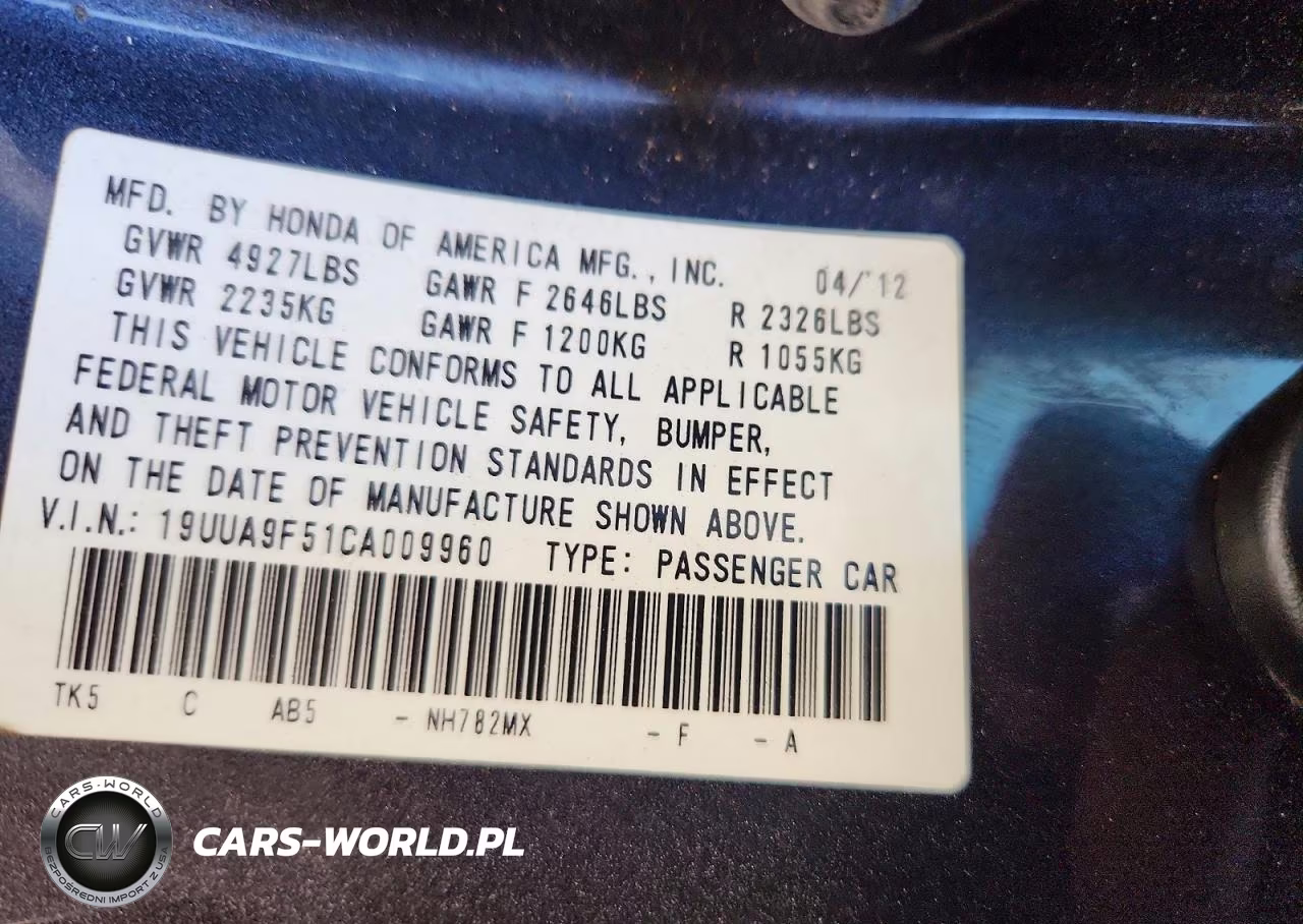 2012 Acura Tl VIN:19UUA9F51CA009960 - 12