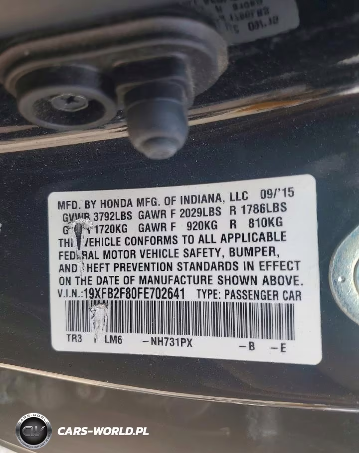 2015 Honda Civic Ex VIN:19XFB2F80FE702641 - 13