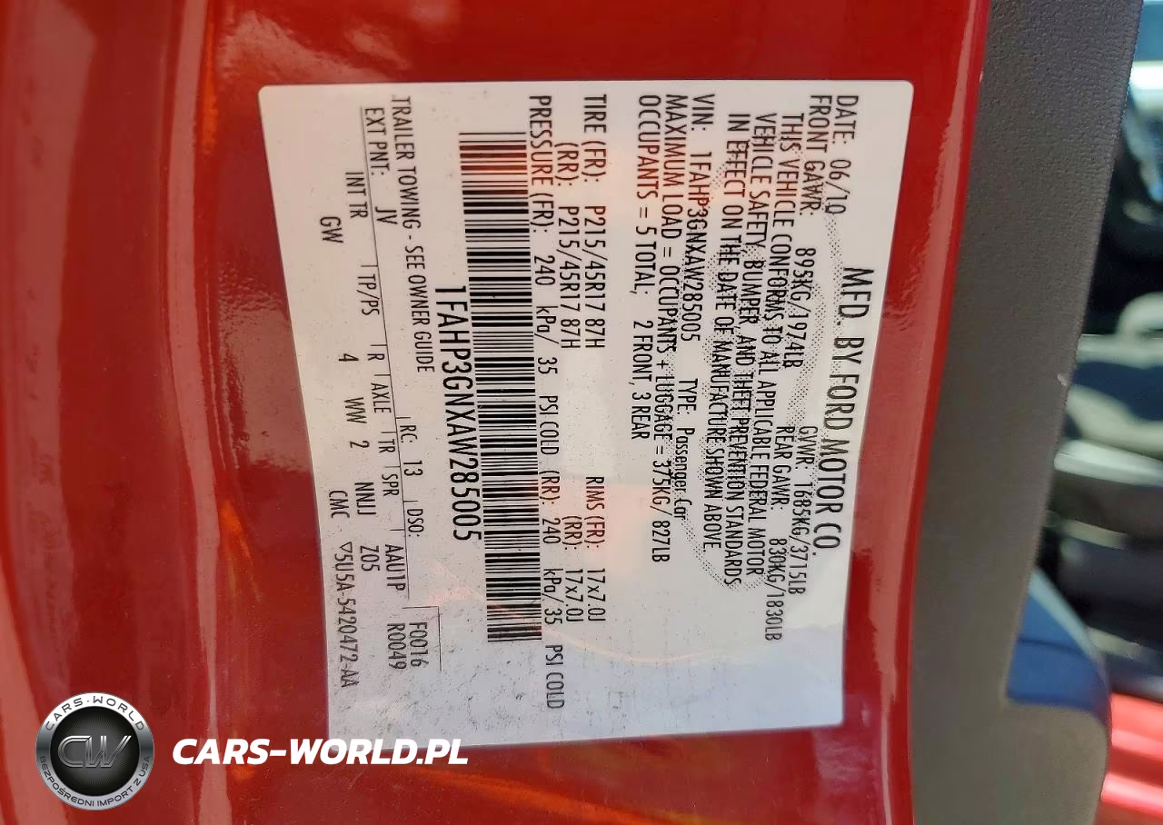 2010 Ford Focus Ses VIN:1FAHP3GNXAW285005 - 12