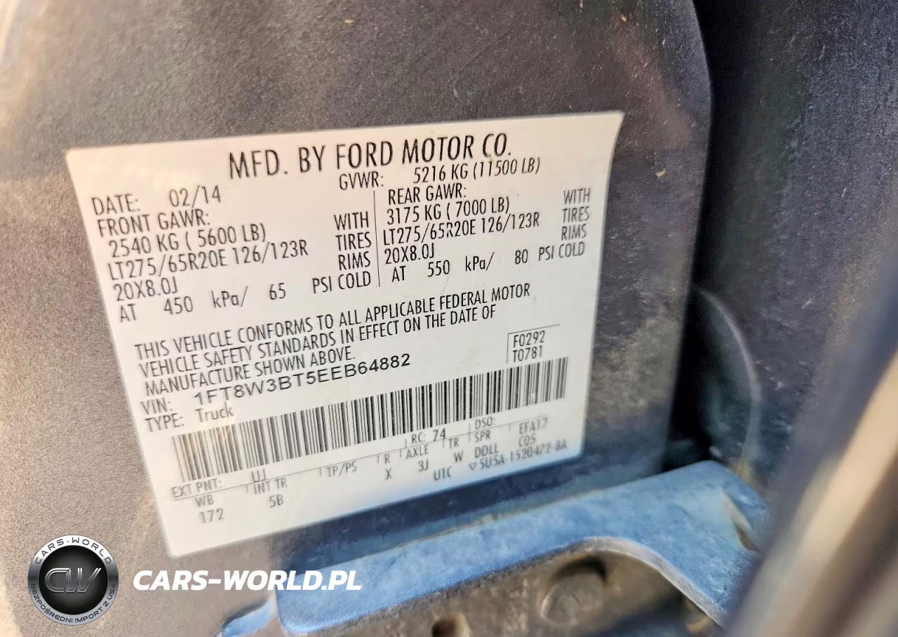2014 Ford F350 Super Duty VIN:1FT8W3BT5EEB64882 - 12