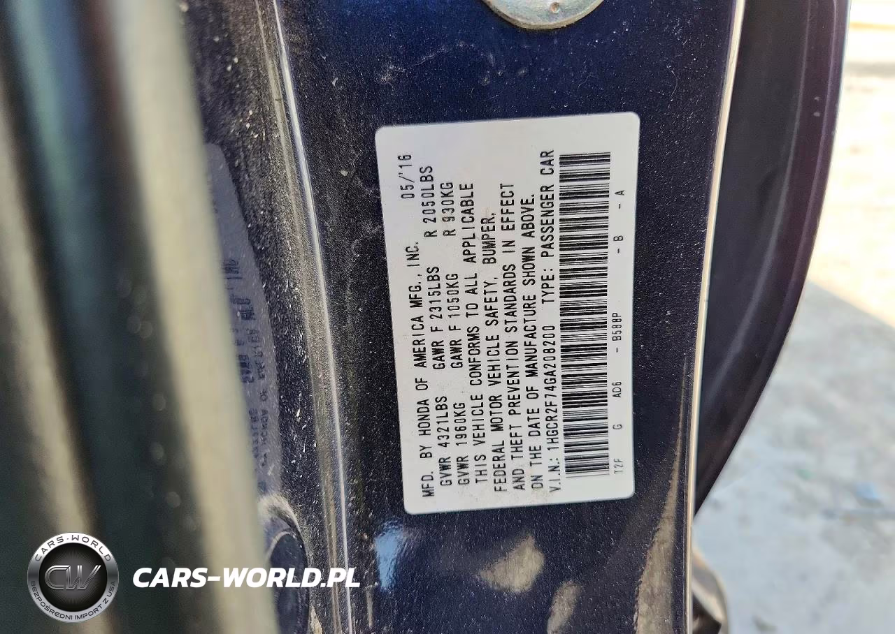 2016 Honda Accord Ex VIN:1HGCR2F74GA208200 - 12