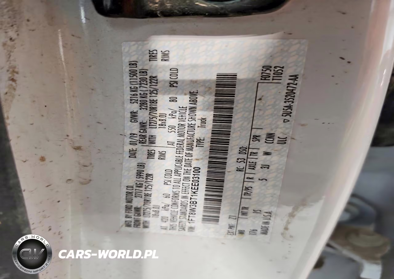 2019 Ford F350 Super Duty VIN:1FT8W3BT1KEE03100 - 12