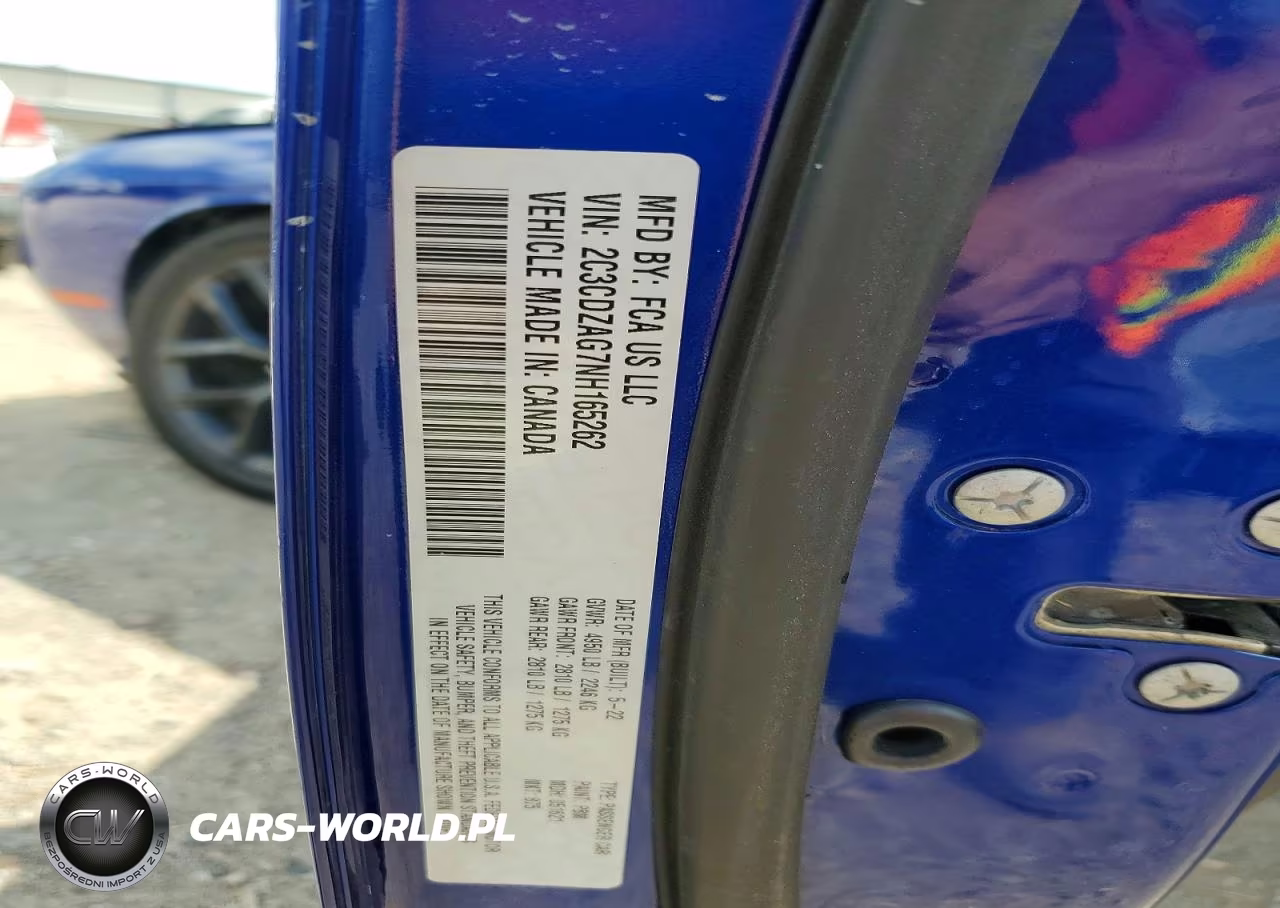 2022 Dodge Challenger Sxt VIN:2C3CDZAG7NH165262 - 12