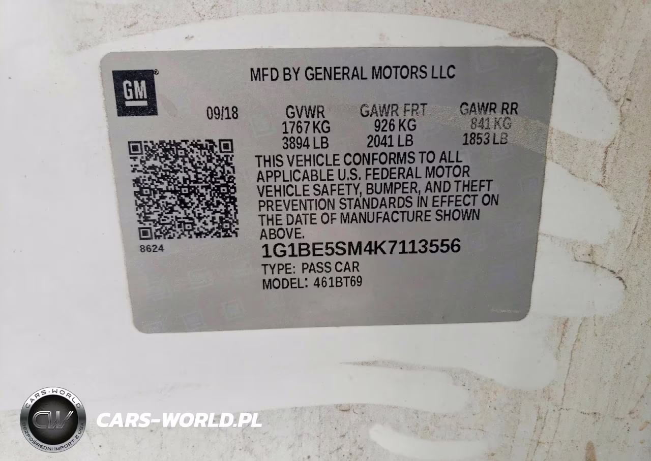2019 Chevrolet Cruze Lt VIN:1G1BE5SM4K7113556 - 12