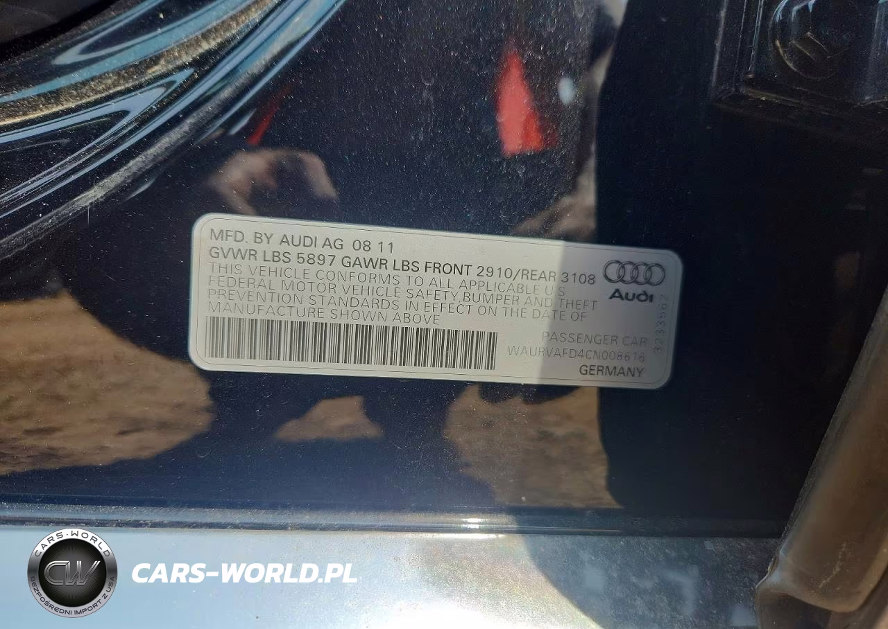 2012 Audi A8 L Quattro VIN:WAURVAFD4CN008616 - 12