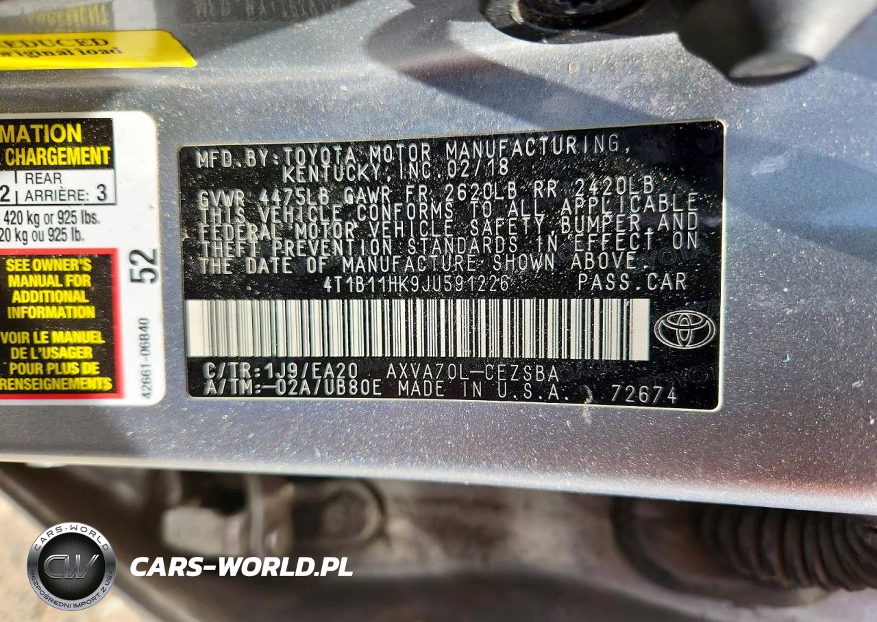 2018 Toyota Camry Se VIN:4T1B11HK9JU591226 - 12