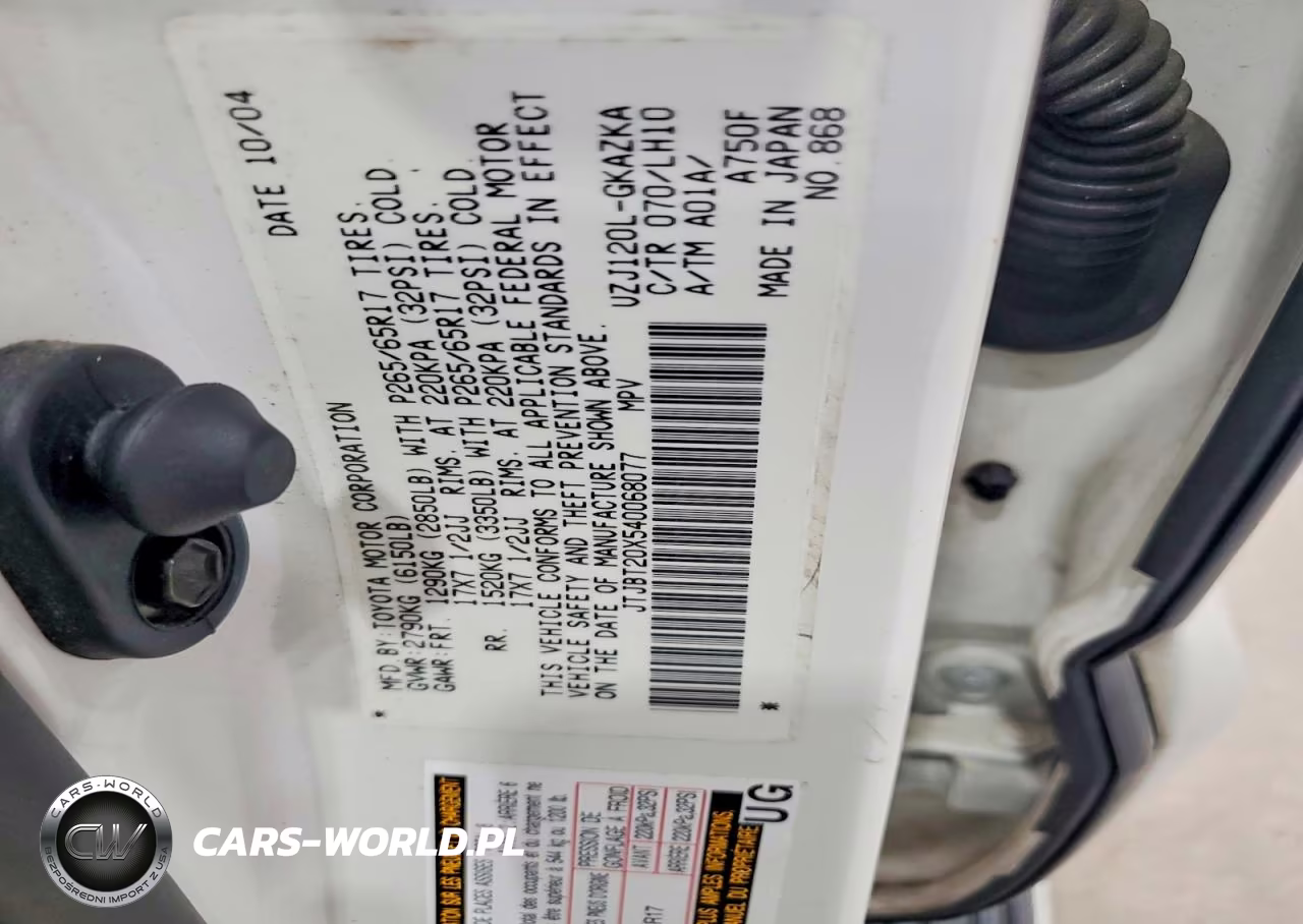 2004 Lexus Gx 470 VIN:JTJBT20X540068077 - 13