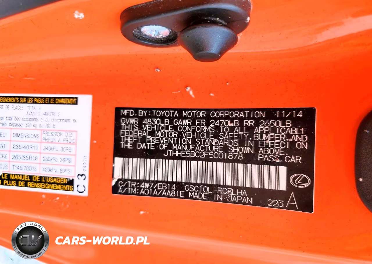 2015 Lexus Rc 350 VIN:JTHHE5BC2F5001878 - 13
