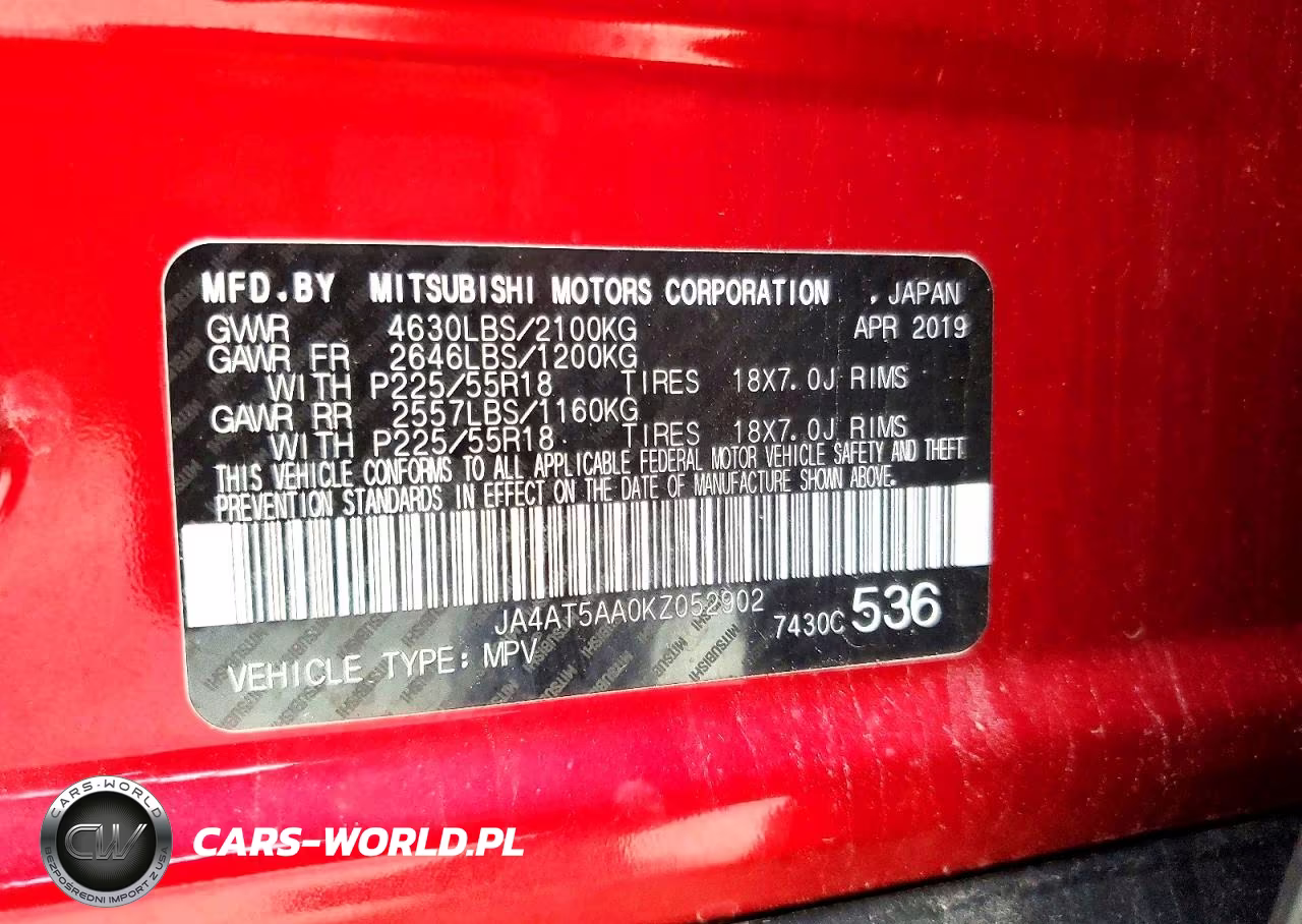2019 Mitsubishi Eclipse Cross Se VIN:JA4AT5AA0KZ052902 - 13
