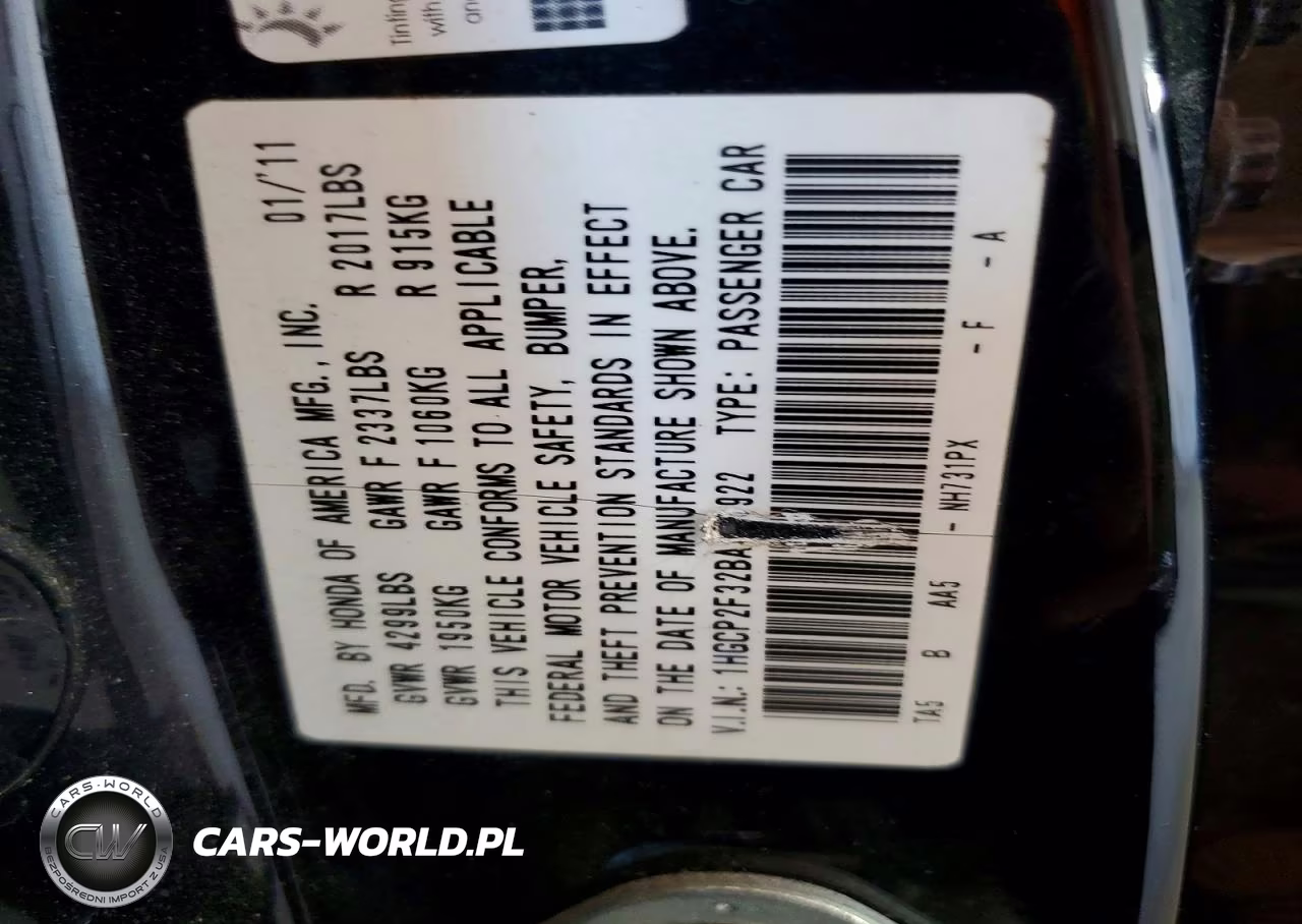 2011 Honda Accord Lx VIN:1HGCP2F32BA083922 - 12