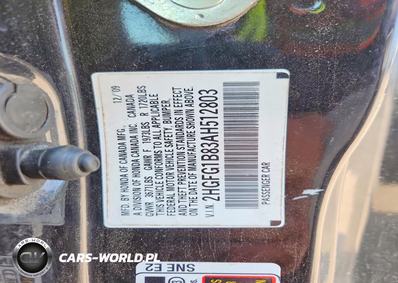 2010 Honda Civic Ex VIN:2HGFG1B83AH512803 - 13