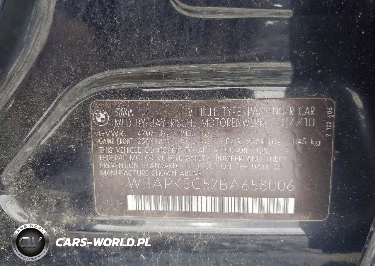 2011 BMW 328 Xi Sulev VIN:WBAPK5C52BA658006 - 13
