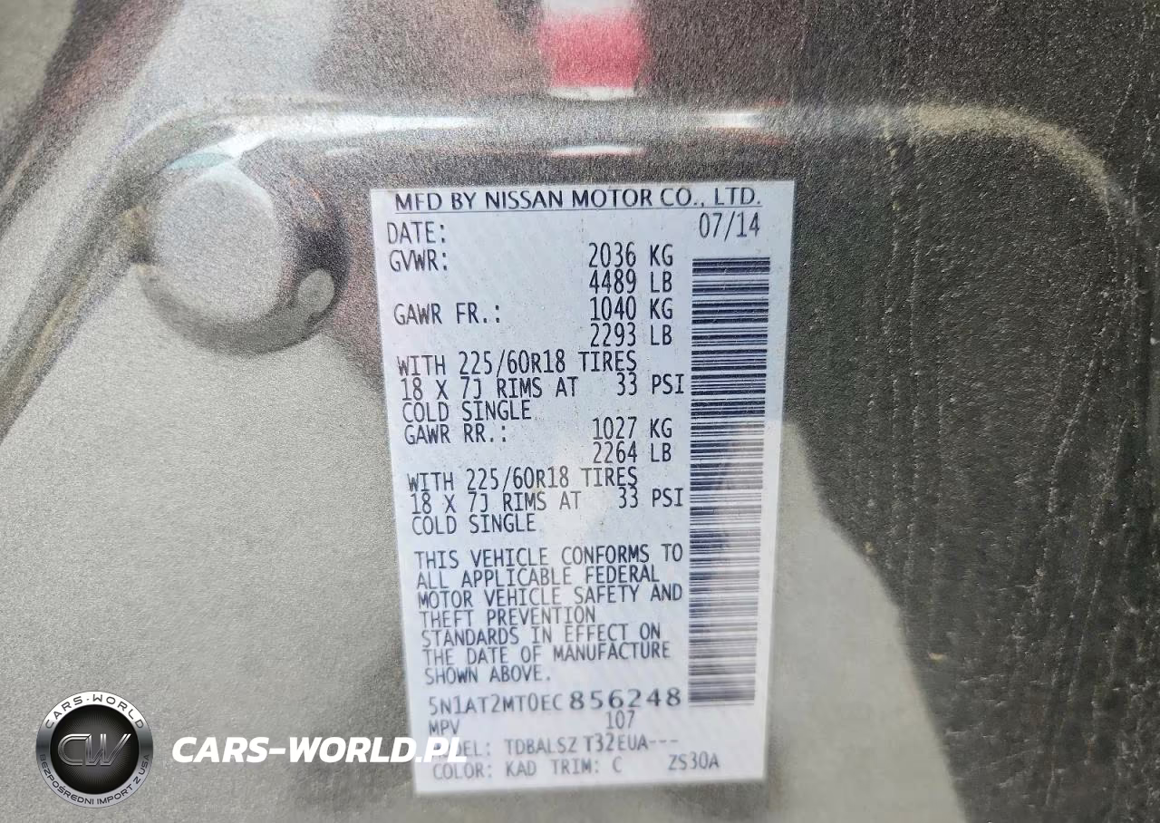 2014 Nissan Rogue Sl VIN:5N1AT2MT0EC856248 - 13