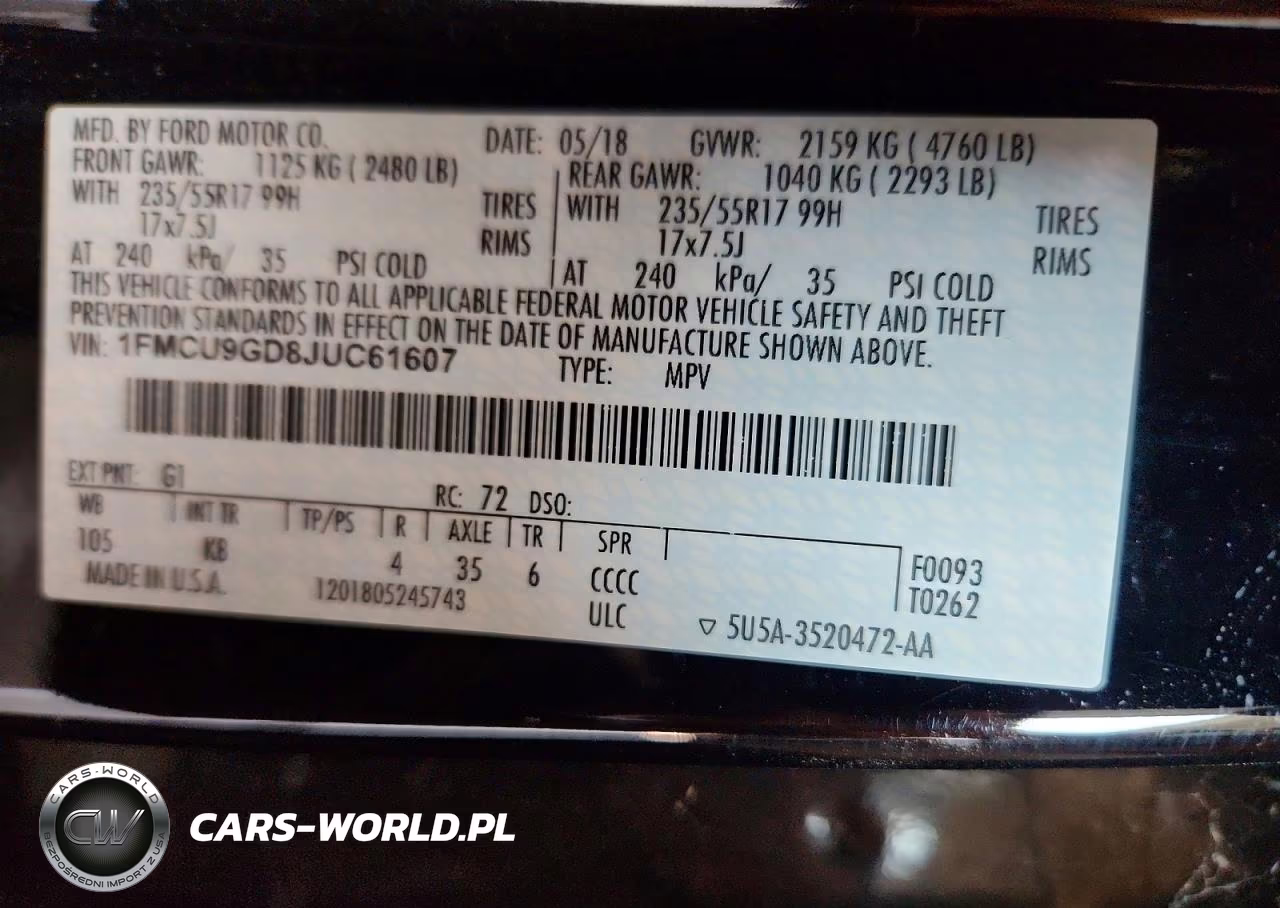 2018 Ford Escape Se VIN:1FMCU9GD8JUC61607 - 13