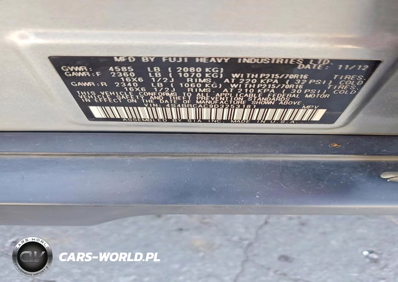 2013 Subaru Outback 2.5I VIN:4S4BRCAC9D3253181 - 13