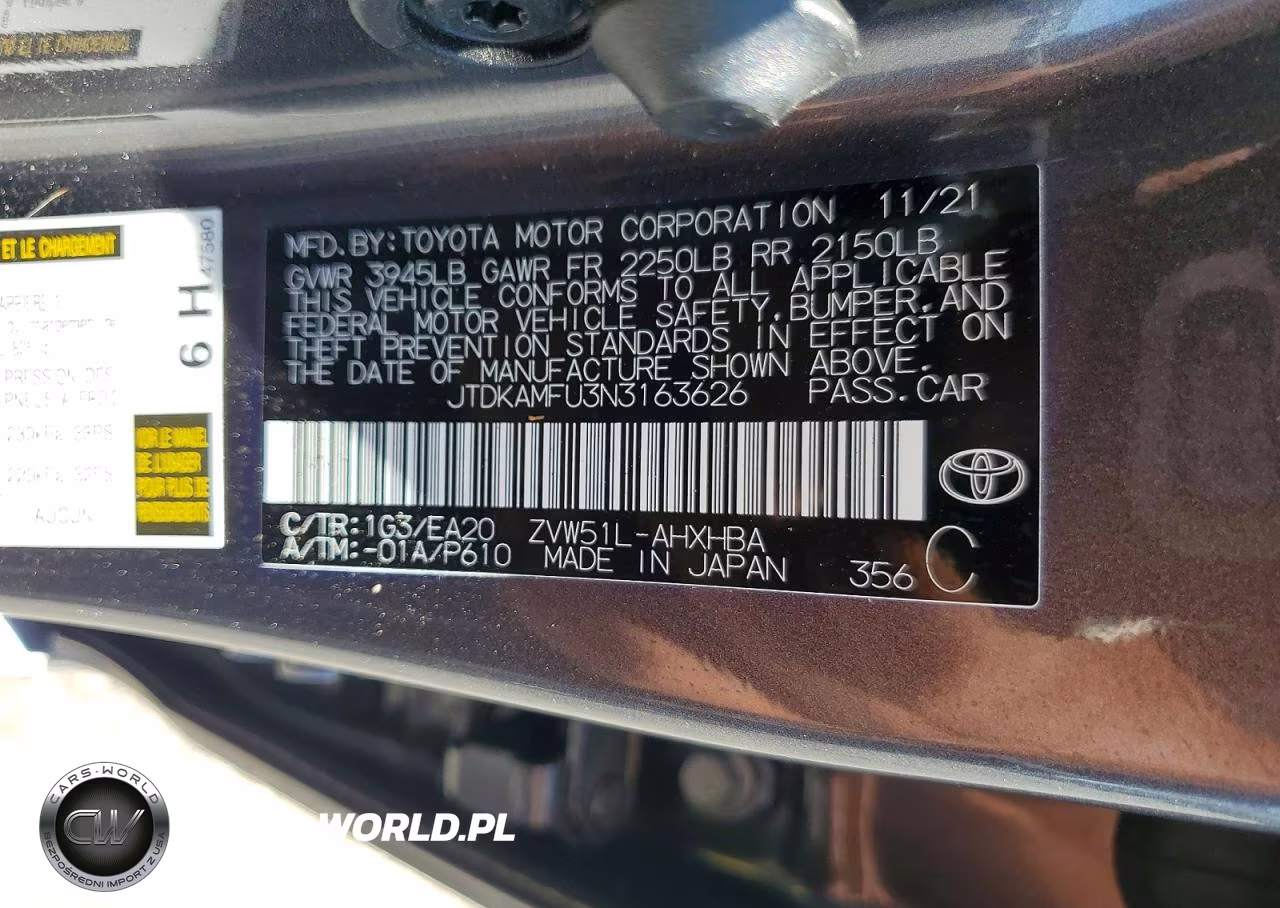 2022 Toyota Prius Xle VIN:JTDKAMFU3N3163626 - 12
