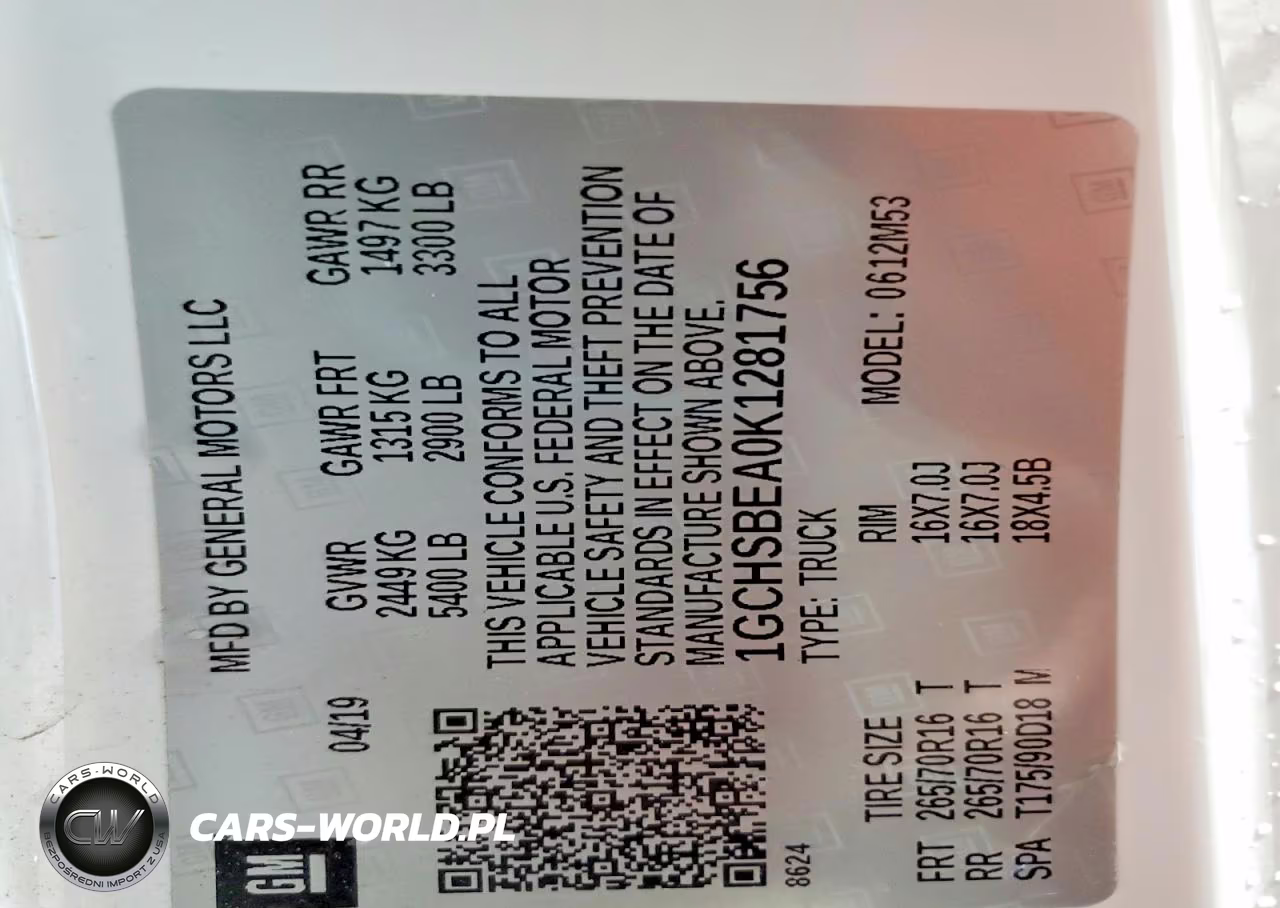 2019 Chevrolet Colorado VIN:1GCHSBEA0K1281756 - 12