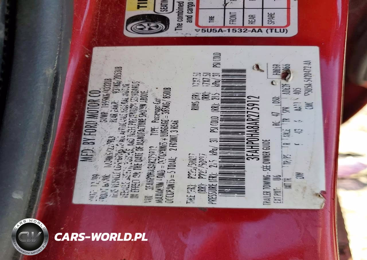 2010 Ford Fusion Se VIN:3FAHP0HA8AR275912 - 12