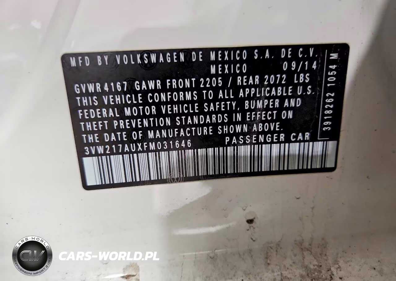 2015 Volkswagen Golf VIN:3VW217AUXFM031646 - 12