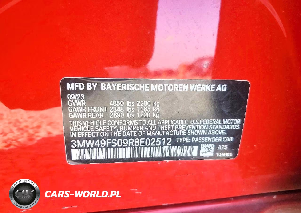 2024 BMW M340I VIN:3MW49FS09R8E02512 - 12