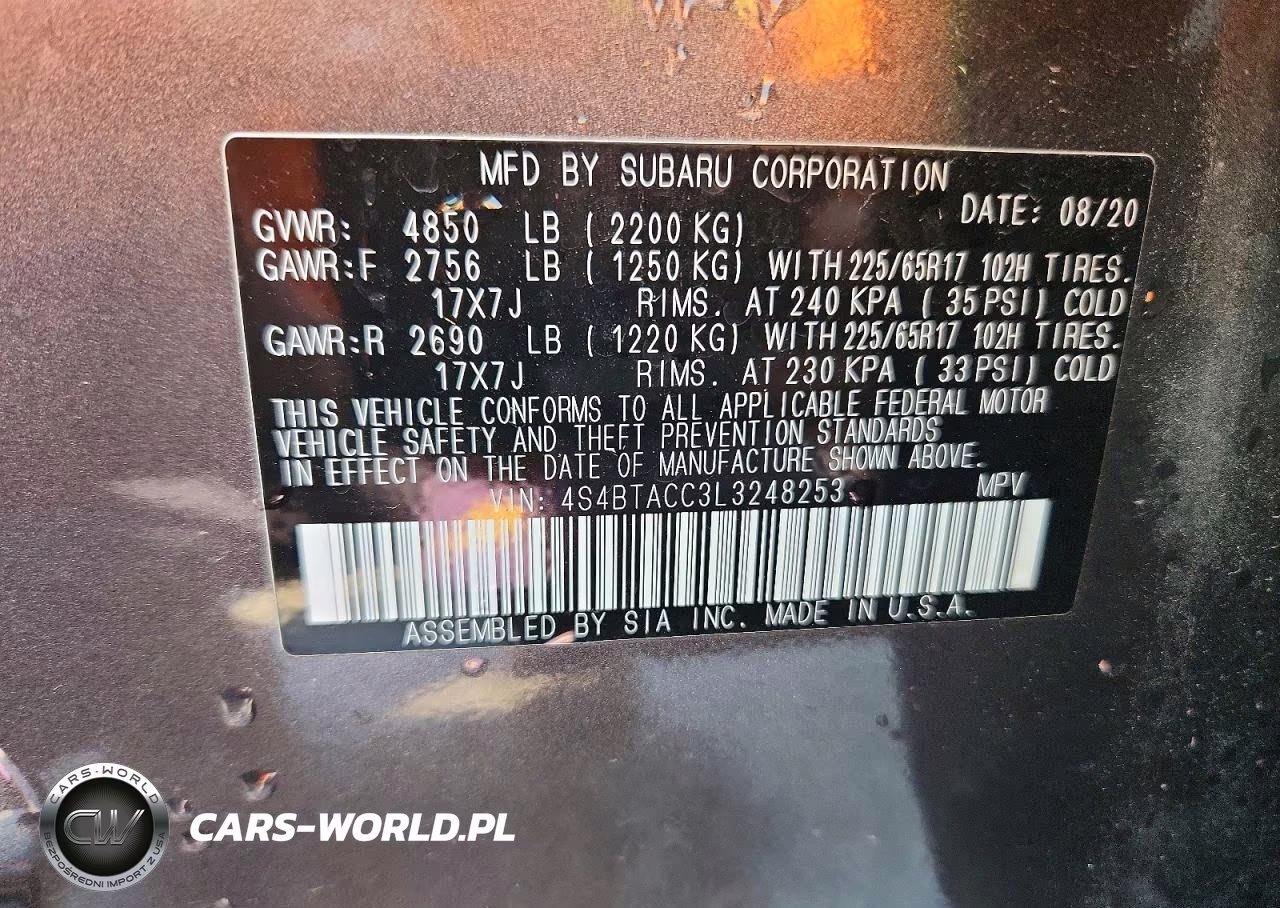 2020 Subaru Outback Premium VIN:4S4BTACC3L3248253 - 13